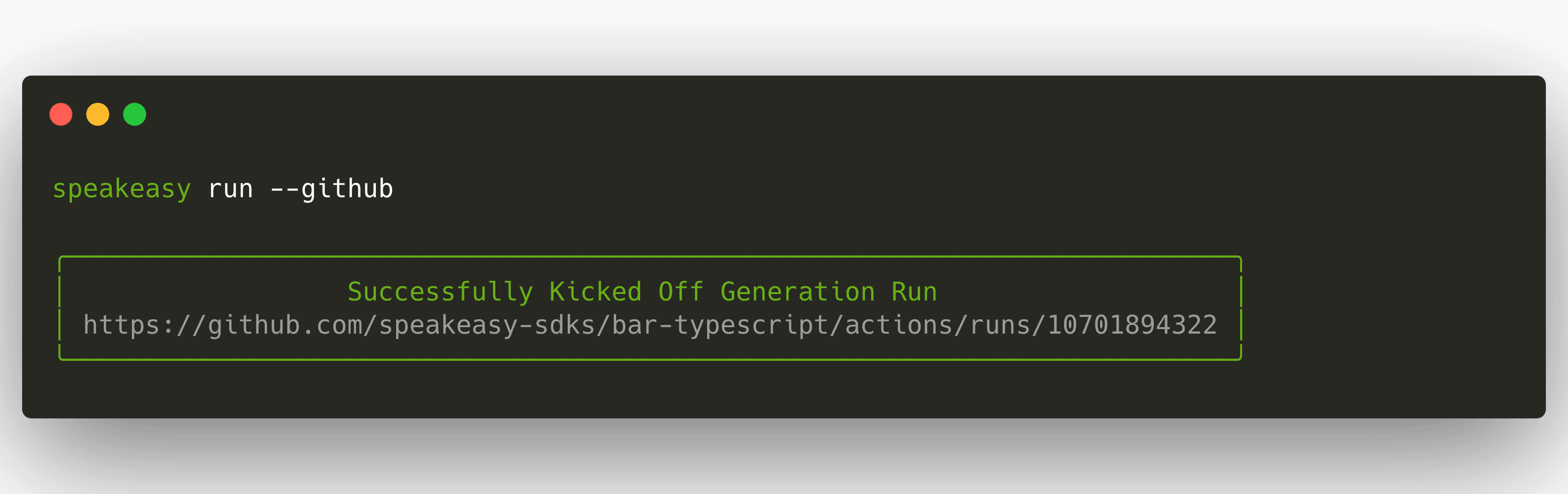 Speakeasy run github