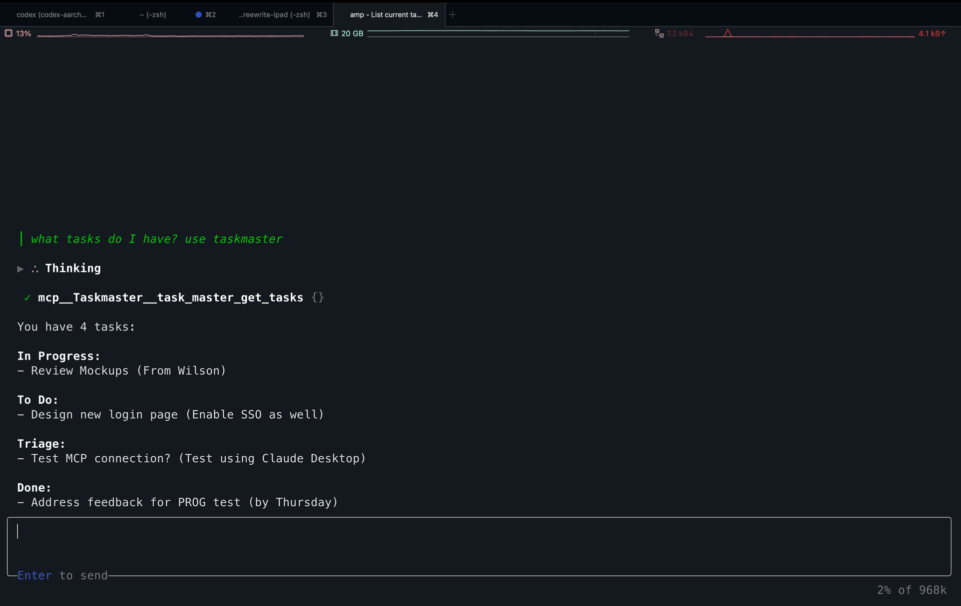 Screenshot showing Amp CLI successfully calling the deployment vibes check