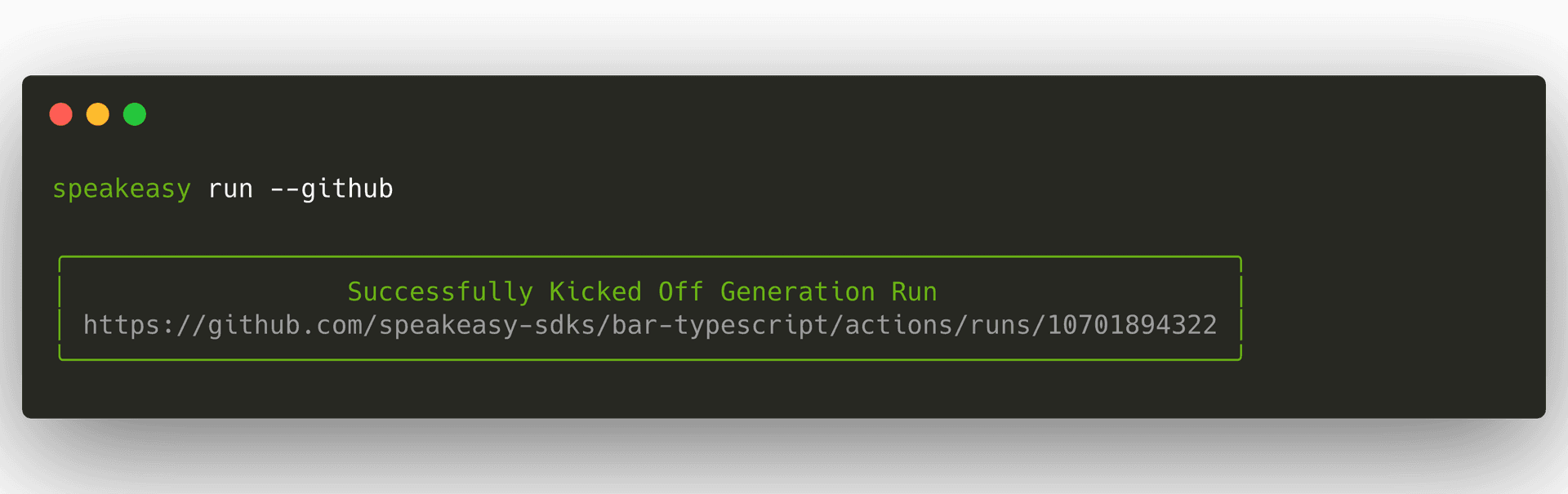 Speakeasy run github