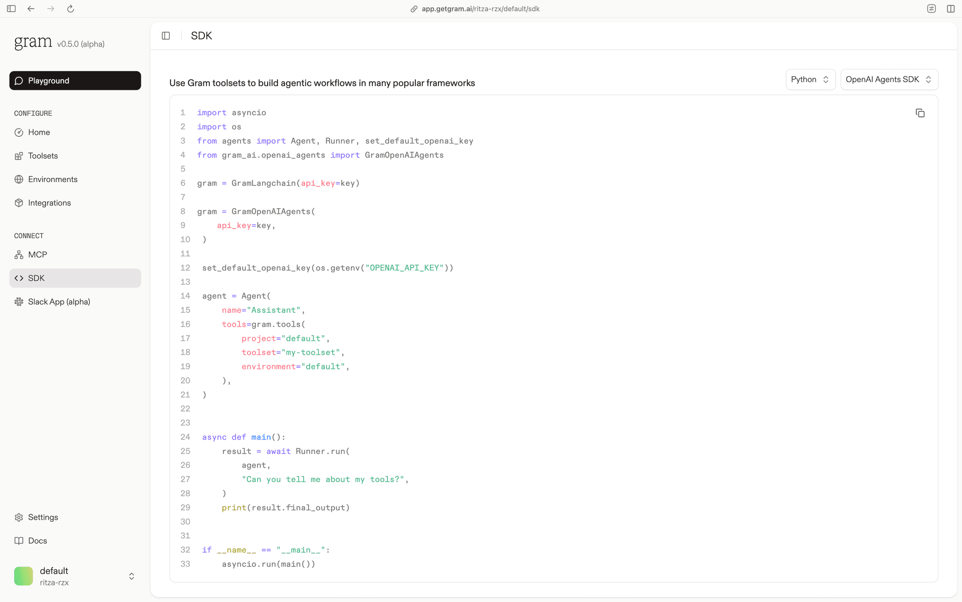 Gram agents integration