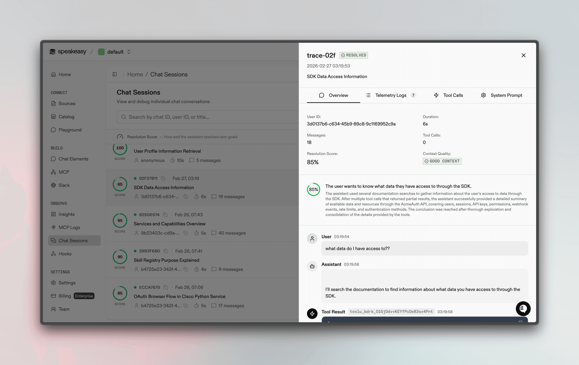 Observability on Speakeasy MCP platform