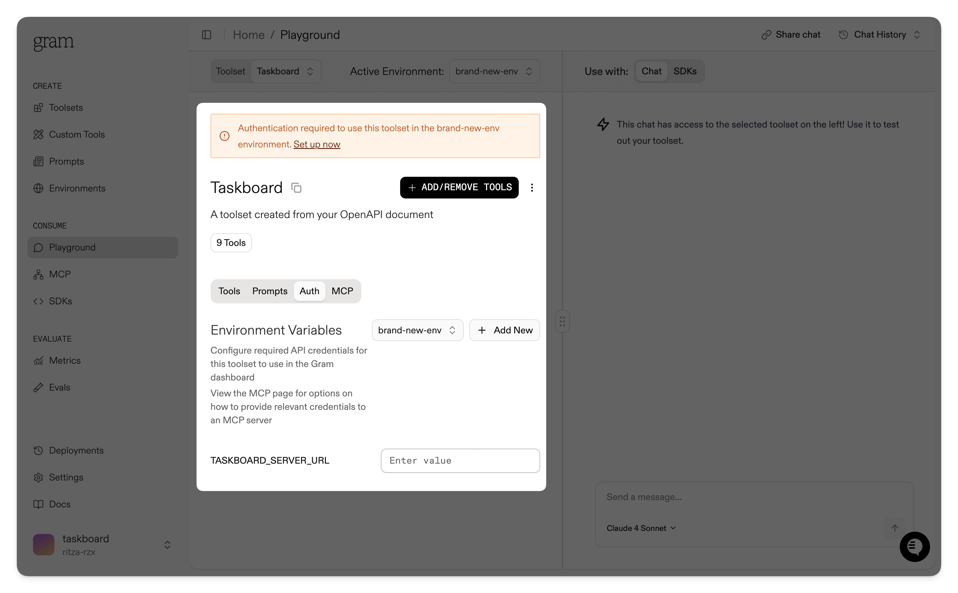 AI Control Plane authentication