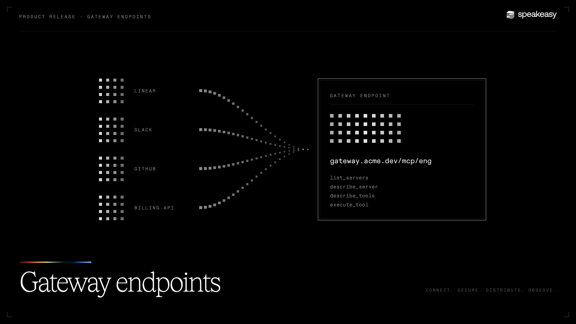 Gateway endpoints: many MCP servers, one URL