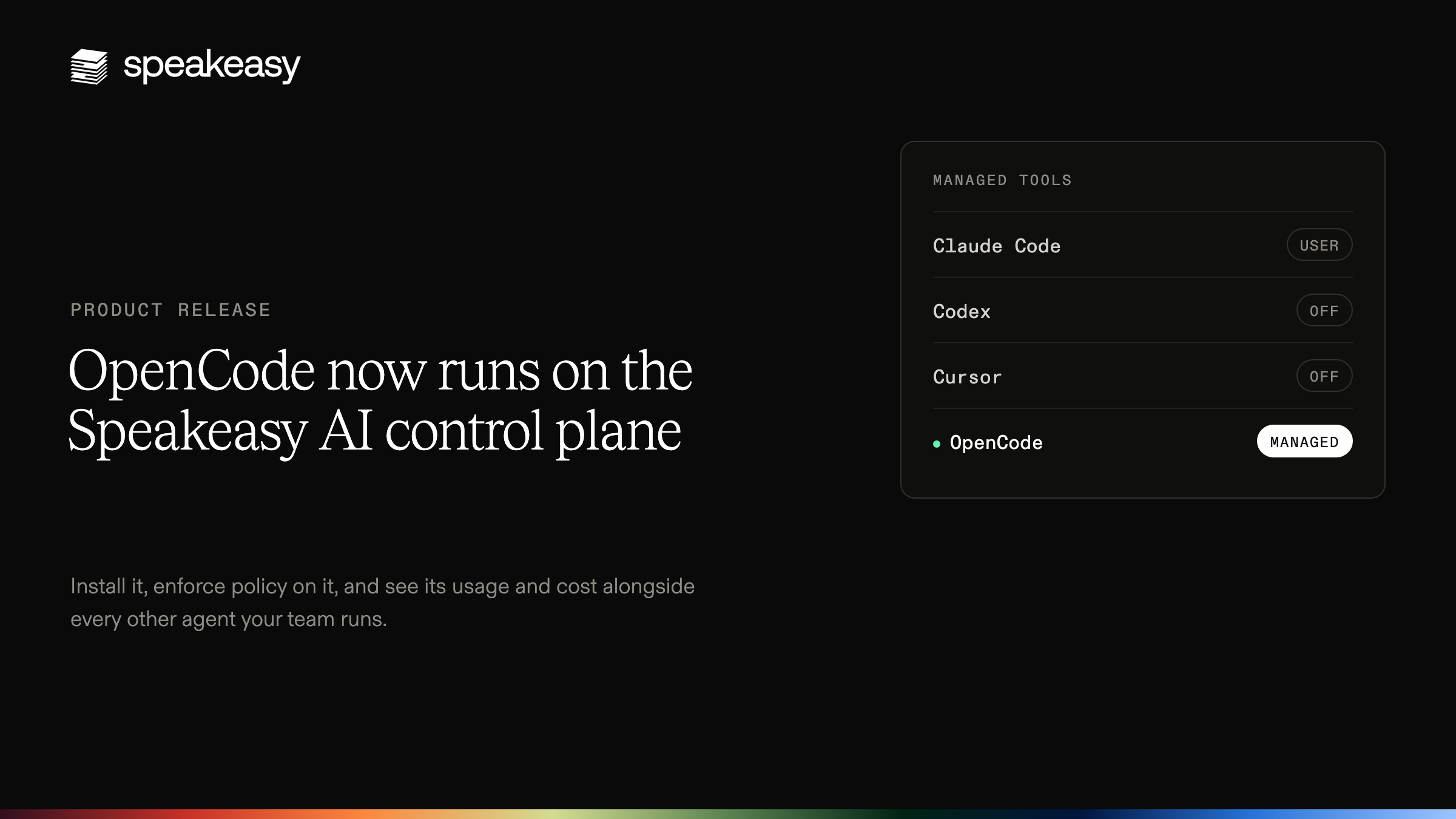 OpenCode now runs on the Speakeasy AI control plane