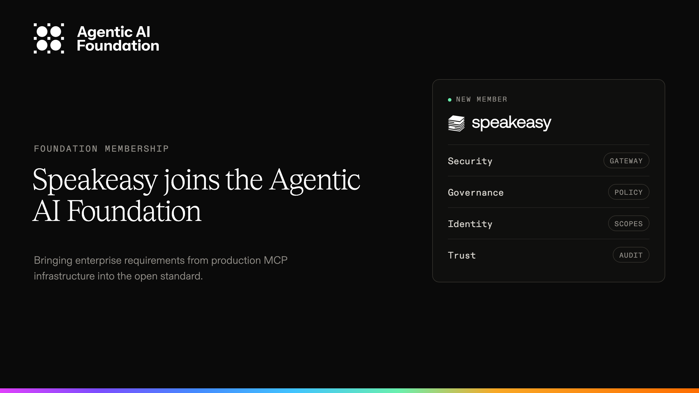 Speakeasy joins the Agentic AI Foundation